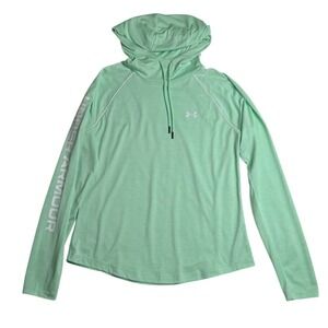 Under Armour HeatGear Lightweight Hoodie Athletic Mint Green Womens Medium